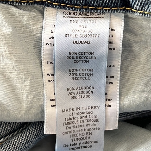 GOOD AMERICAN GOOD BOY JEANS SUPER HIGH RISE SIZE 18 - Picture 12 of 16
